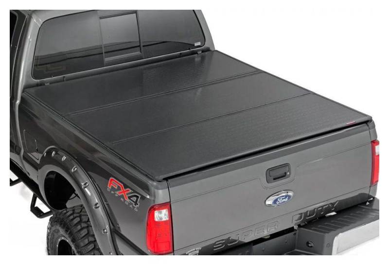 Rough Country 45515800 Hard Aluminum Tri Fold Tonneau Cover Black