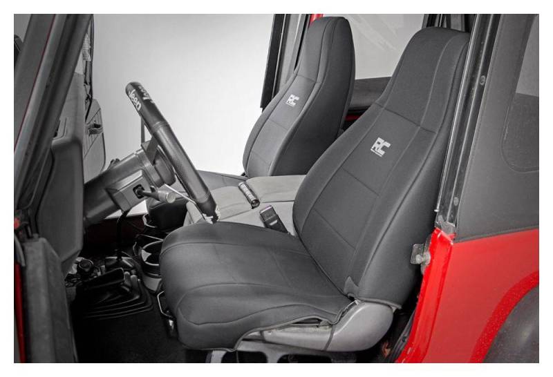 Rough Country 91008 Neoprene Front/Rear Seat Cover SetBlack