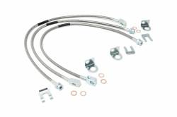 Rough Country Suspension Systems - Rough Country Stainless Brake Line Kit, for Jeep XJ/YJ/TJ w/ 4"-6" Lift; 89715