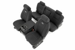 Rough Country Suspension Systems - Rough Country Front Seat Covers-Black, 07-13 Silverado/Sierra Crew; 91033