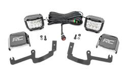 Rough Country Suspension Systems - Rough Country A-Pillar 3" LED Ditch Light Kit-Flood, 19-24 Silverado 1500; 70845