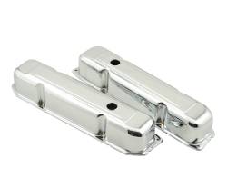Mr. Gasket 9807 Valve Cover Chrome Plated OEM Height Baffled Pair