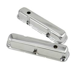 Mr. Gasket 9806 Valve Cover Chrome Plated Tall Racing Style Baffled Pair