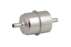 Mr. Gasket 9745 Chrome Plated Canister Fuel Filter 5/16 in. ID Hose Race Only