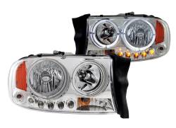 Anzo USA Crystal Headlight Set w/ LED Halo-Chrome, for Dakota/Durango; 111193