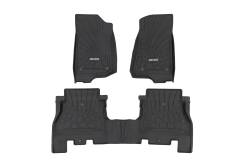 Rough Country Front/Rear Floor Liners-Black, for 18-24 Wrangler JL 4dr; FF-60112
