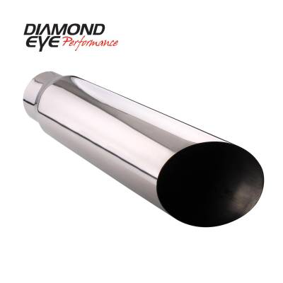 Diamond Eye - Diamond Eye 5618BAC Tip Bolt-on Angle Cut 5" Id X 6" Od X 18" Long 304 Stainless