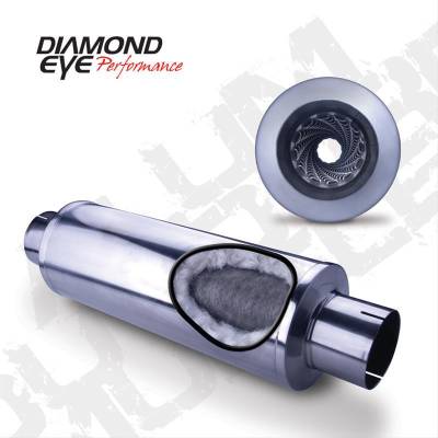Diamond Eye - Diamond Eye 460033 Muffler 4" Single In Single Out Stainless Perforated Packed L