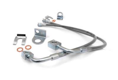 Rough Country Suspension Systems - Rough Country 89708 Extended Stainless Steel Rear Brake Lines 4-6" Lift