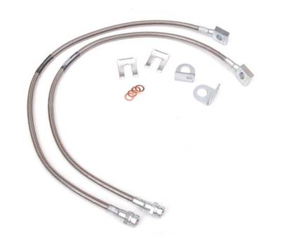 Rough Country Suspension Systems - Rough Country 89702 Extended Stainless Steel Front Brake Lines 4-6" Lift