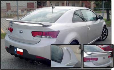 Dallas Automotive Restyling - DAR ABS-738 for Kia Forte Post Mount Rear Spoiler Unpainted Lighted