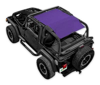 SpiderWebShade - SpiderWebShade SWS-SHDTOP-01-TJ-PRP Front/Rear Mesh Extended Bikini Top-Purple