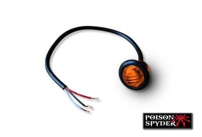 Poison Spyder Customs - Poison Spyder Customs 41-04-085 3/4" LED Marker Lamp, 3-Wire - Amber Each