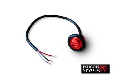 Poison Spyder Customs - Poison Spyder Customs 41-04-070 3/4" LED Marker Lamp, 3-Wire - Red Each
