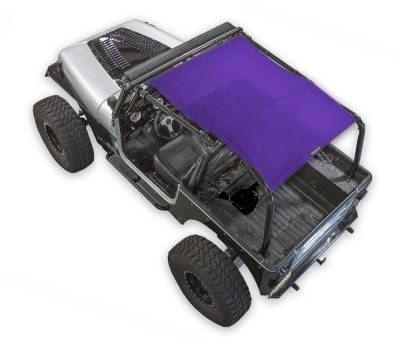 SpiderWebShade - SpiderWebShade SWS-SHDTOP-01-YJ-PRP Front/Rear Mesh Extended Bikini Top-Purple