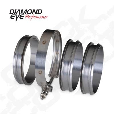Diamond Eye - Diamond Eye QC400-3 4" Quick Connect Couplers-3 CNC Machined Flanges & 1 V-band