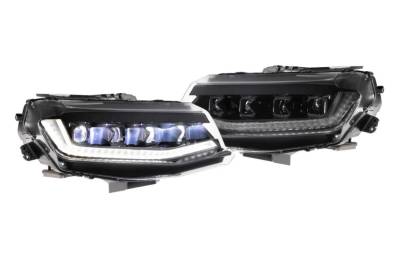 Morimoto - Morimoto LF403 XB LED Headlights, Black/Clear-Pair