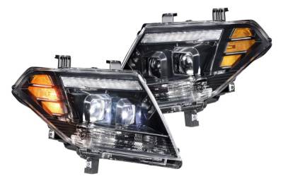 Morimoto - Morimoto LF475 XB Hybrid LED Headlights, Black/Clear-Pair