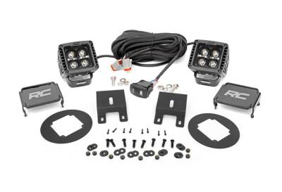 Rough Country Suspension Systems - Rough Country 70892 Black Series 2" LED Fog Light Kit-White DRL