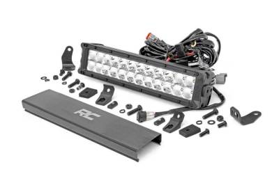 Rough Country Suspension Systems - Rough Country 70912D Chrome Series 12" CREE LED Dual Row DRL Light Bar-Cool White