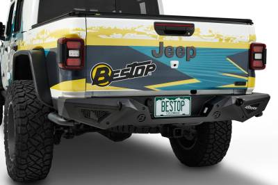 Bestop - Bestop 44962-01 HighRock 4x4 Granite Series Rear Bumper-Matte Black