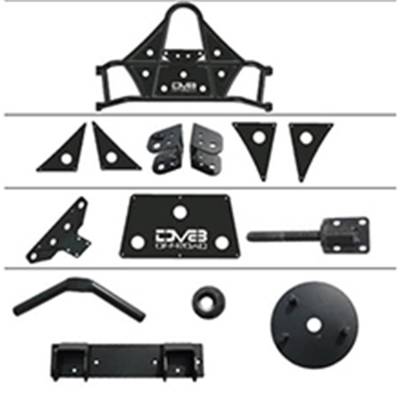 DV8 Offroad - DV8 Offroad Body Mounted Tire Carrier-Black, for Wrangler JK; TCSTTB-01