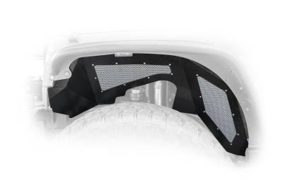 DV8 Offroad - DV8 Offroad Aluminum Front Inner Fender Liners-Black, for Jeep JK; INFEND-02FB