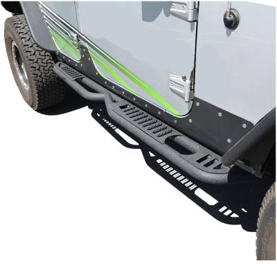 DV8 Offroad - DV8 Offroad Tubular Side Step/Slider-Black, for Wrangler JK 4dr.; SRSOTB-06