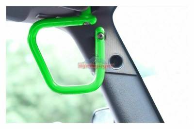 Steinjager - Steinjager Front Rigid Style Grab Handles-Neon Green, for Jeep JK; J0041244