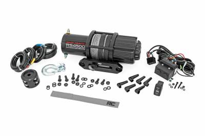 Rough Country Suspension Systems - Rough Country 4500lb 12V Electric UTV Winch w/ Synthetic Rope; RS4500S