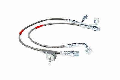 Rough Country Suspension Systems - Rough Country Front Stainless Brake Lines, 87-91 GM Trucks w/ 4"-6" Lift; 89360S