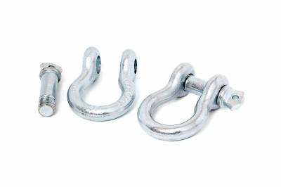 Rough Country Suspension Systems - Rough Country 4.75 Ton 3/4" Pin D-Ring Shackles-Zinc, Pair; 1174