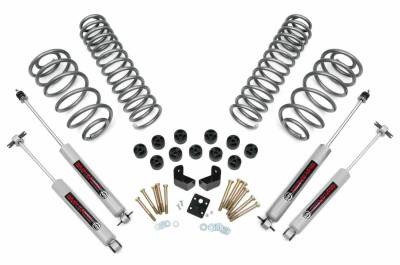 Rough Country Suspension Systems - Rough Country 3.75" Suspension Lift Kit, for 97-06 Wrangler TJ 2.5L 4WD; 646.20