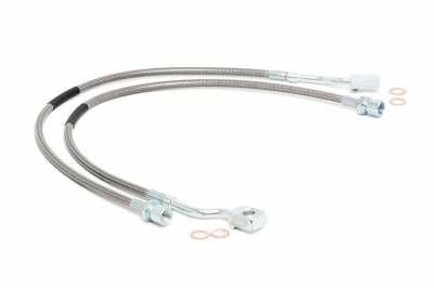 Rough Country Suspension Systems - Rough Country Front SS Brake Lines, Silverado/Sierra w/ 5"-7.5" Lift; 89370