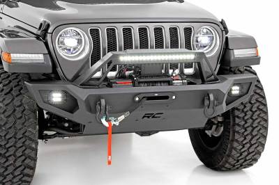 Rough Country Suspension Systems - Rough Country Heavy Duty Front Winch Bumper-Black, for Jeep JK/JL/JT; 10585