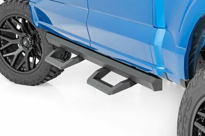 Rough Country Suspension Systems - Rough Country SR2 Drop Step Nerf Bars-Black, 15-24 F-150/Super Duty; 52001