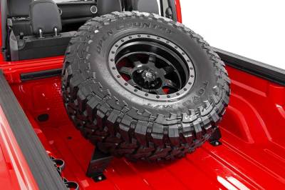 Rough Country Suspension Systems - Rough Country Bed Mount Spare Tire Carrier-Black, for Gladiator JT; 10544