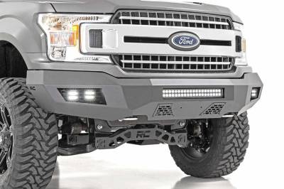 Rough Country Suspension Systems - Rough Country Heavy Duty Front Bumper-Black, 18-20 Ford F-150; 10776A