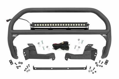 Rough Country Suspension Systems - Rough Country Front Bumper Nudge Bar w/ LEDs-Black, 21-24 Bronco Sport; 51042