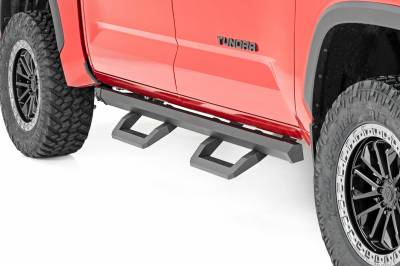 Rough Country Suspension Systems - Rough Country SR2 Drop Step Nerf Bars-Black, for 22-24 Tundra CrewMax; 72001