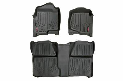 Rough Country Suspension Systems - Rough Country Fr/Rr Floor Liners-Black, 07-13 Silverado/Sierra Crew; M-20713