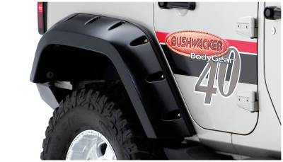 Bushwacker - Bushwacker Max Pocket Style Rear Fender Flares-Black, for Jeep JK; 10044-02