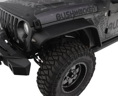 Bushwacker - Bushwacker Flat Style Front Fender Flares-Black, for Jeep JL/JT; 10101-07