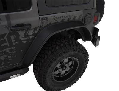 Bushwacker - Bushwacker Flat Style Rear Fender Flares-Black, for Jeep JL; 10100-07