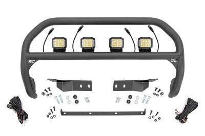 Rough Country Suspension Systems - Rough Country Front Bumper Nudge Bar w/ LEDs-Black, for Toyota Tundra; 75006