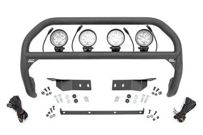 Rough Country Suspension Systems - Rough Country Front Bumper Nudge Bar w/ LEDs-Black, for Toyota Tundra; 75005