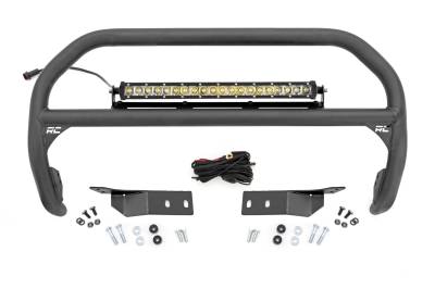 Rough Country Suspension Systems - Rough Country Front Bumper Nudge Bar w/ LEDs-Black, for Toyota Tundra; 75004