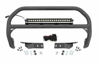 Rough Country Suspension Systems - Rough Country Front Bumper Nudge Bar w/ LEDs-Black, for Toyota Tundra; 75002