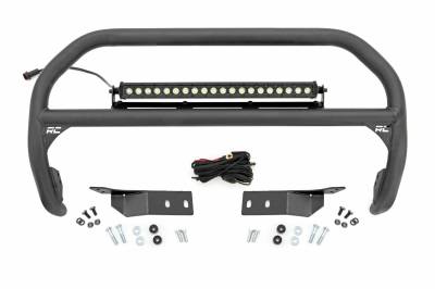 Rough Country Suspension Systems - Rough Country Front Bumper Nudge Bar w/ LEDs-Black, for Toyota Tundra; 75003