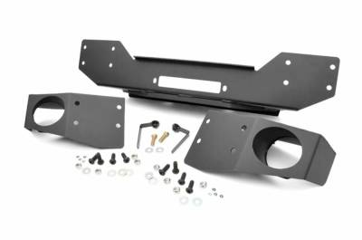 Rough Country Suspension Systems - Rough Country Front Stubby Winch Bumper-Black, for Wrangler JK; 1062
